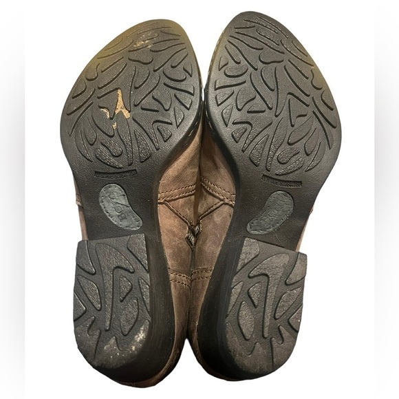 Born brown and black knee high distressed leather side zip boots - Picture 8 of 11